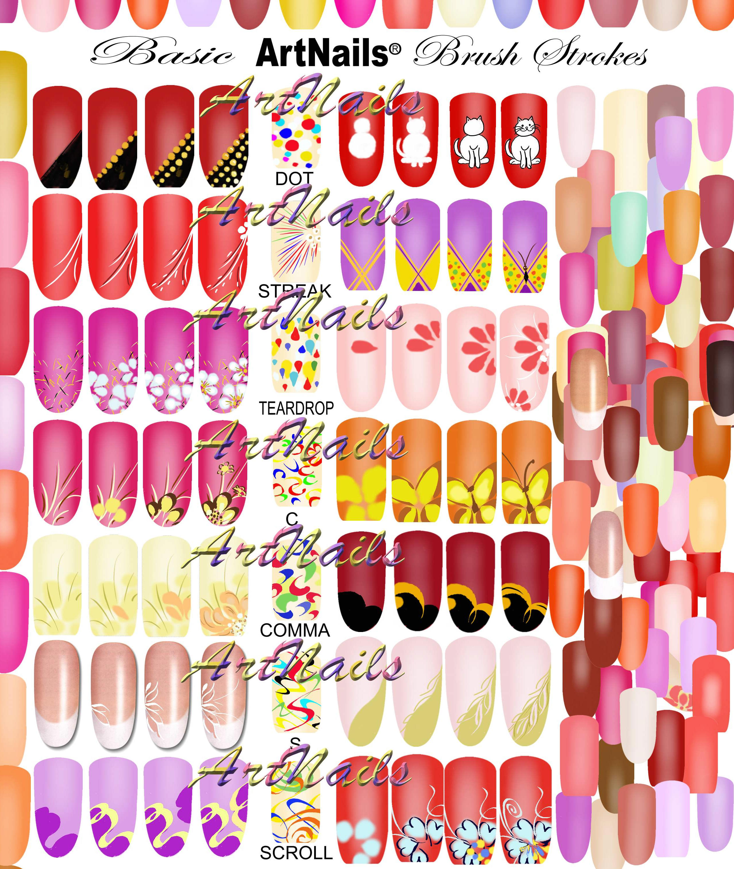 Basics of nail art strokes